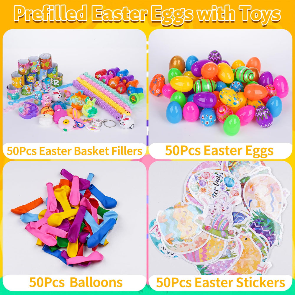 YiYLunneo Easter eggs vibrant shell design easy to open for kids.