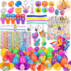 YiYLunneo Easter eggs with toys inside, colorful shells for egg hunts and classroom rewards.