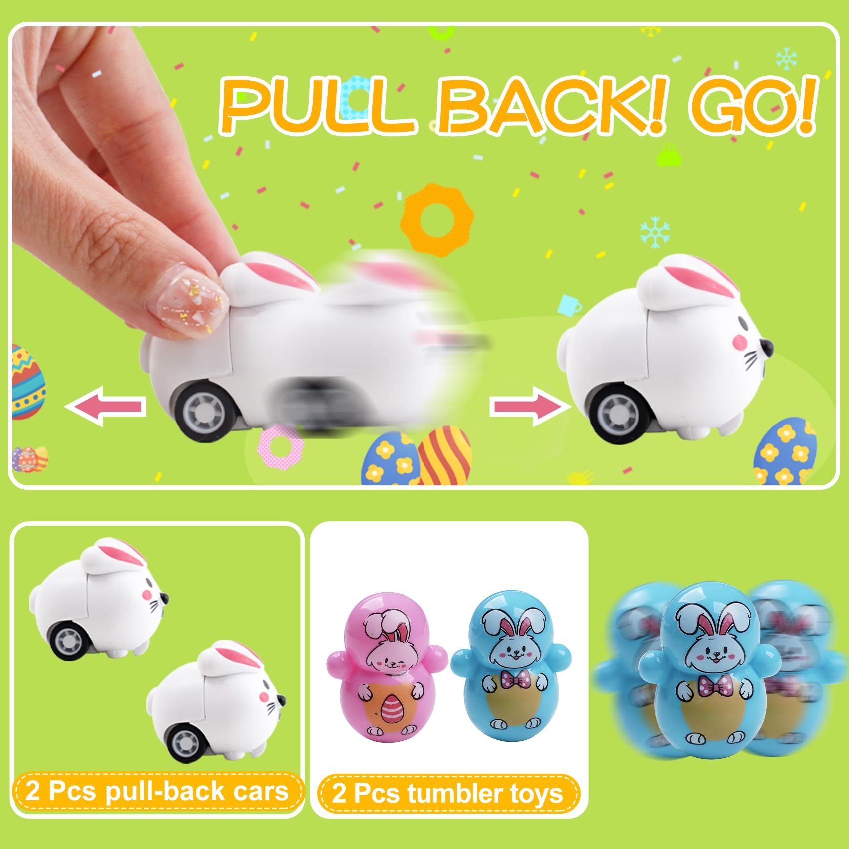 YiYLunneo Easter hunt party favors add color and excitement.