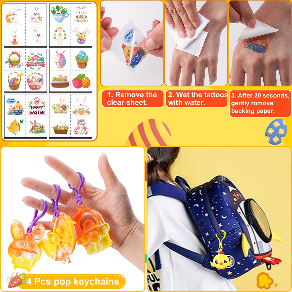 YiYLunneo Easter keychains and bunny strings for portable rewards