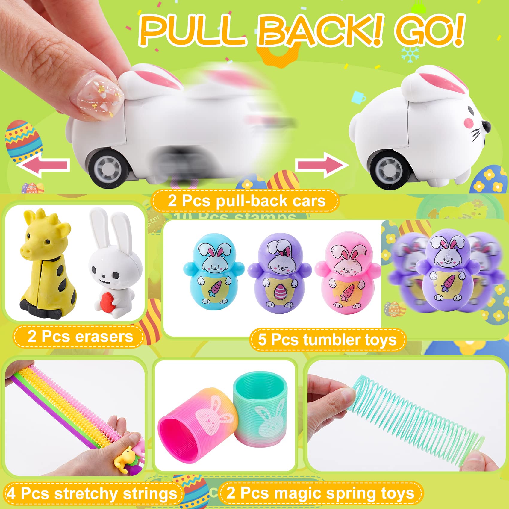 YiYLunneo Easter tattoos pack adds colorful, reusable decorations