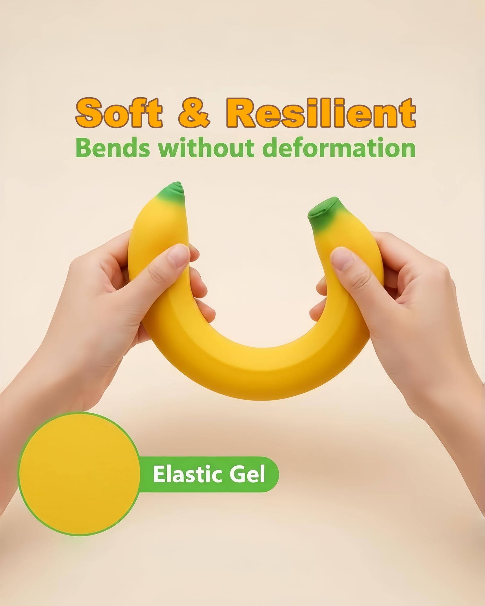 YJHWLF Stretchy Banana easy-clean surface supports quick tidy-up.