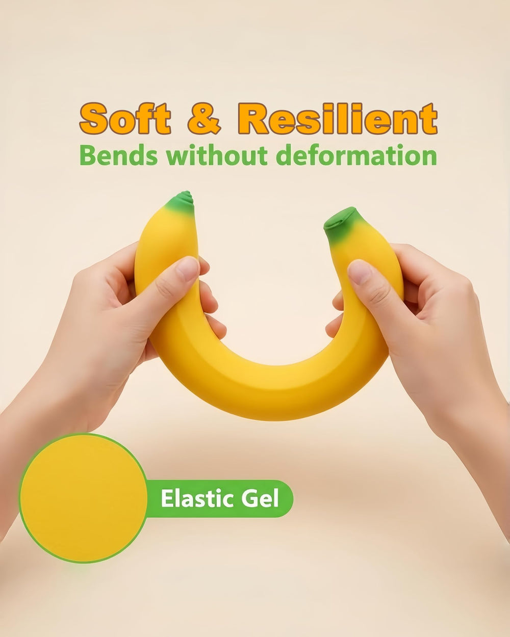 YJHWLF Stretchy Banana easy-clean surface supports quick tidy-up.