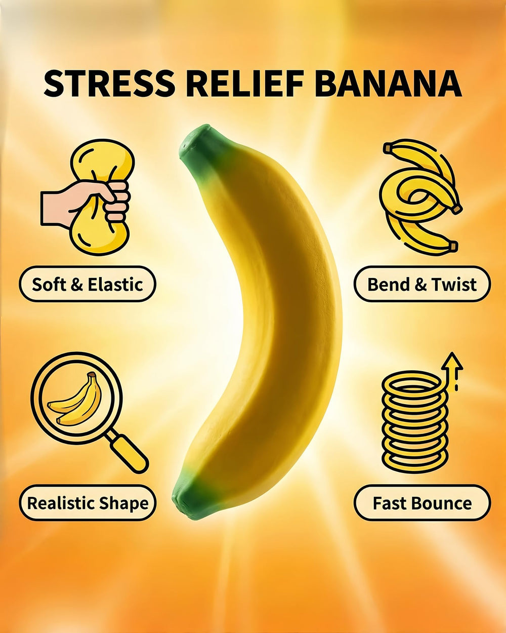 YJHWLF Stretchy Banana two-pack ready for gifting.