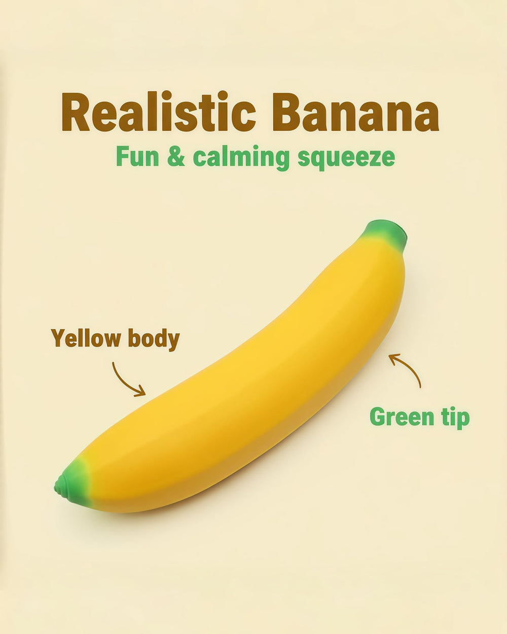 YJHWLF Stretchy Banana close-up highlights smooth texture and elasticity.