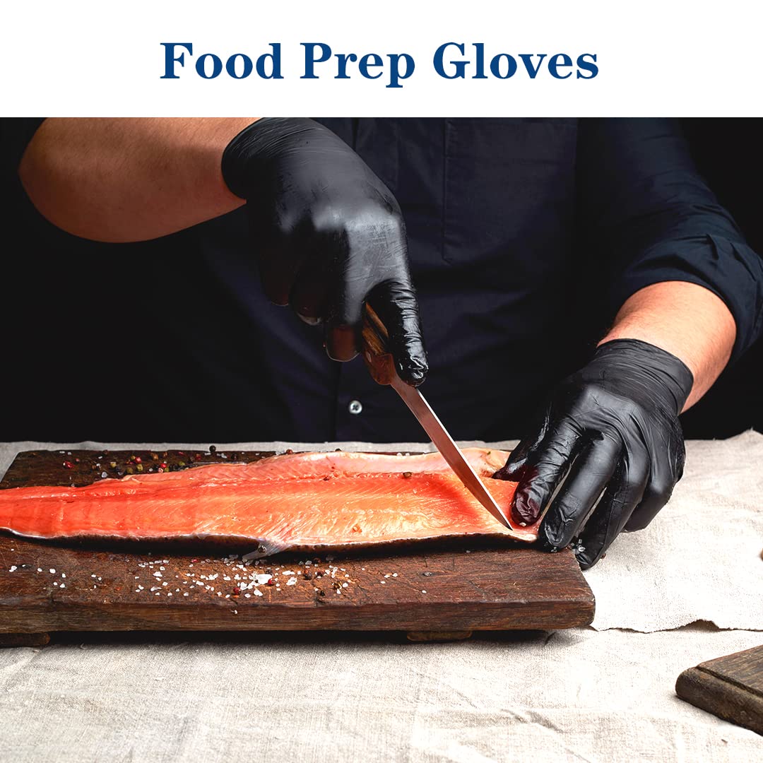 YKANG nitrile gloves black texture closeup highlights durability
