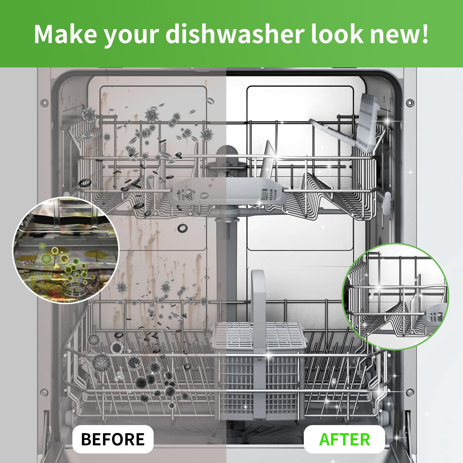 Y-Kelin tablet placed in a stainless steel dishwasher basin