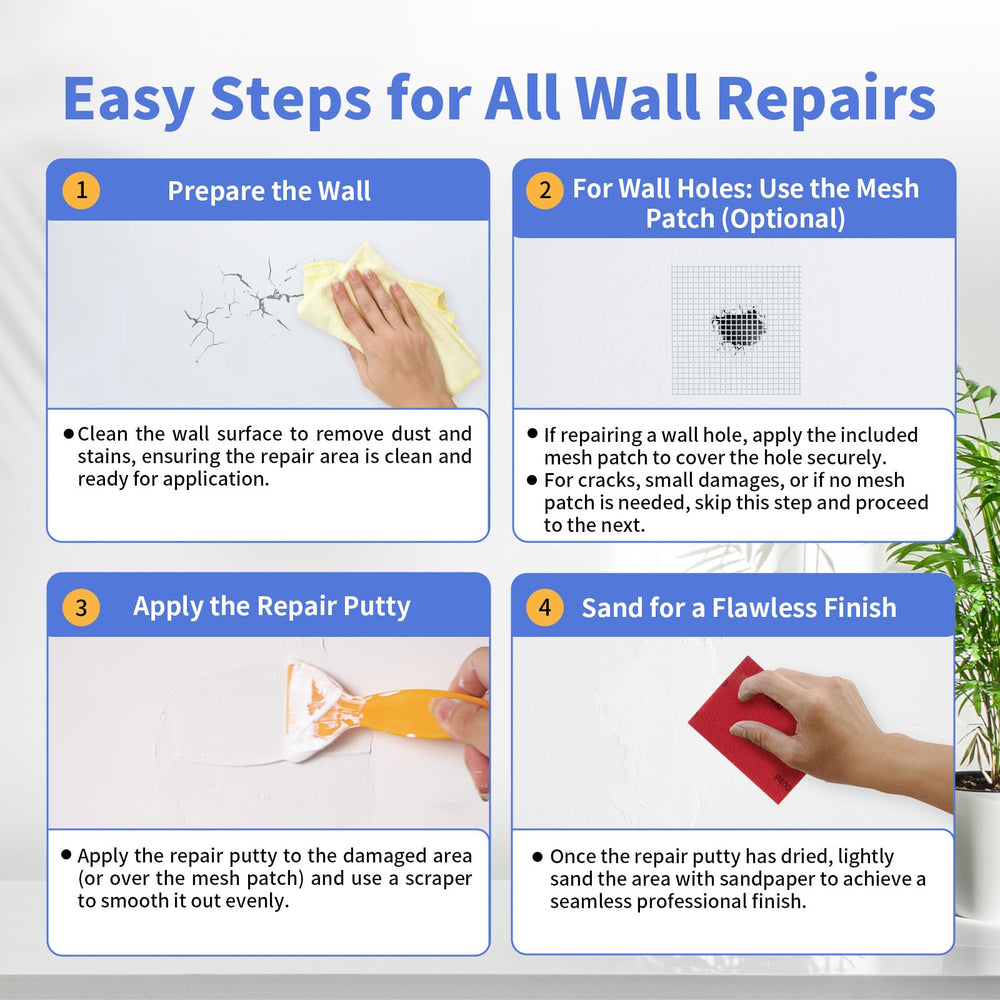 YKF paint-ready finish after repair blends with white walls
