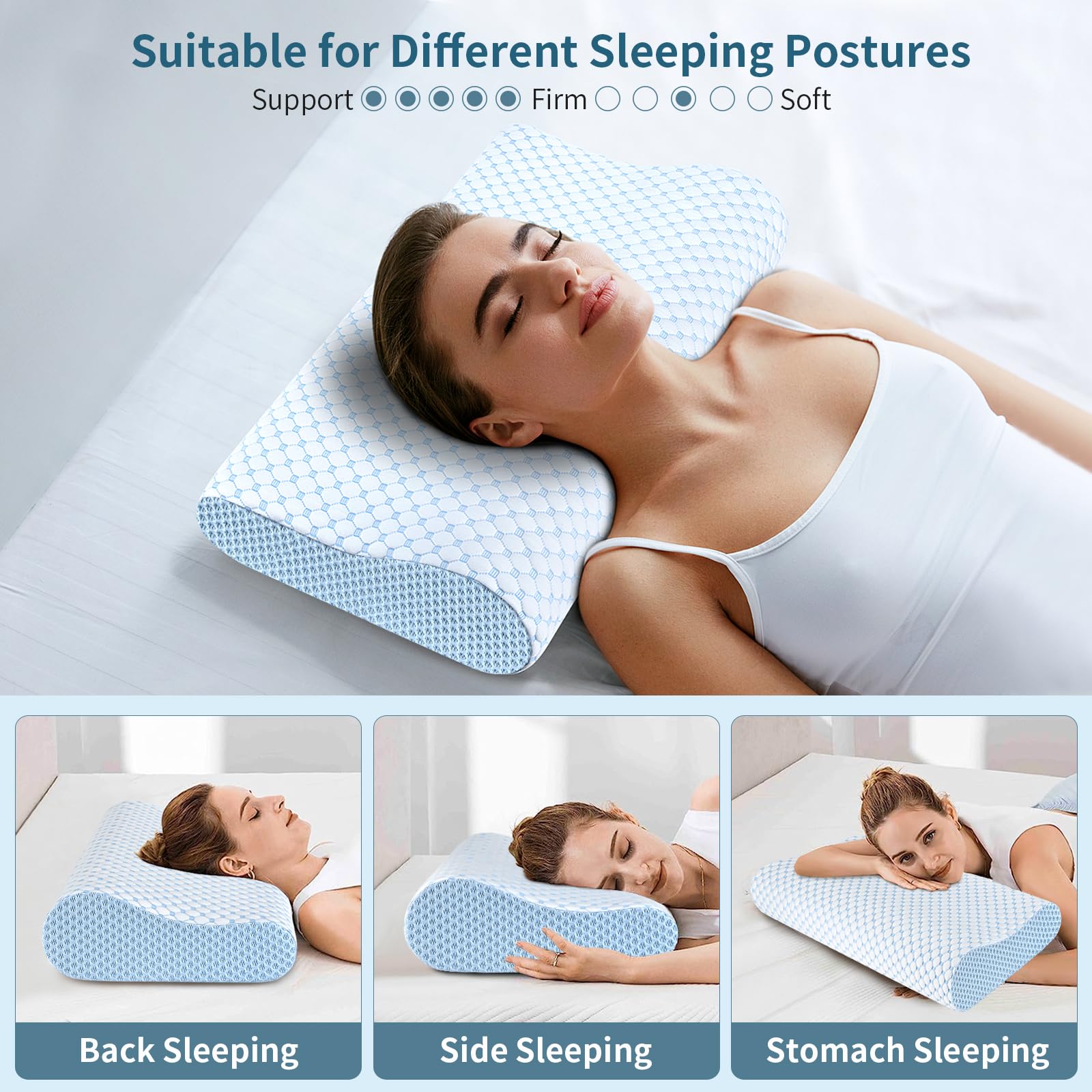 Ylekto breathable cooling pillowcase close-up shows cooling fabric for restful sleep.