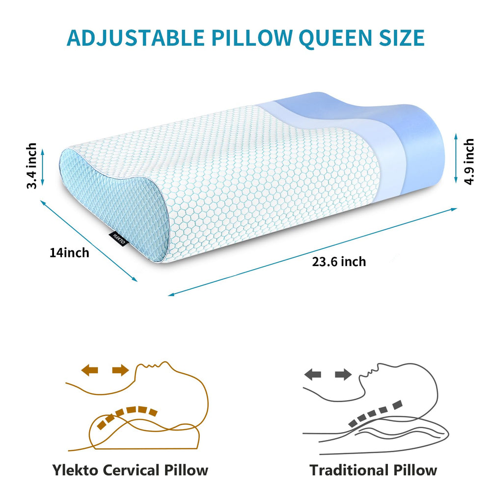 Ylekto removable pillowcase with breathable fabric keeps the pillow cool.