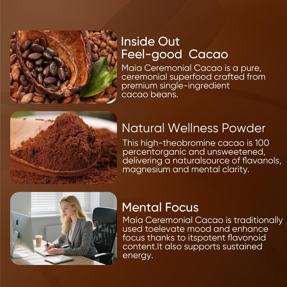 YLOTRE Maia ceremonial cacao ritual setup; inviting warm beverage moment.