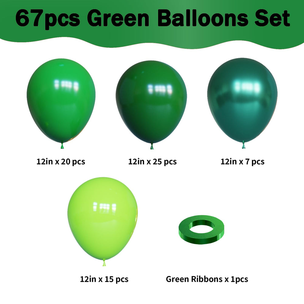 Close-up of YMSZ dark green balloons showing rich, bold accents.