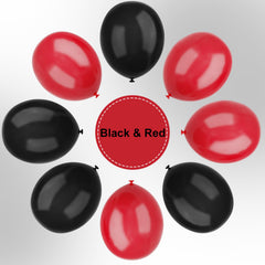 YMSZ party setup with red black balloons boosts celebratory atmosphere