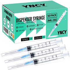 YNCY 50-pack 3ml syringe ready for precise injections and measurements.