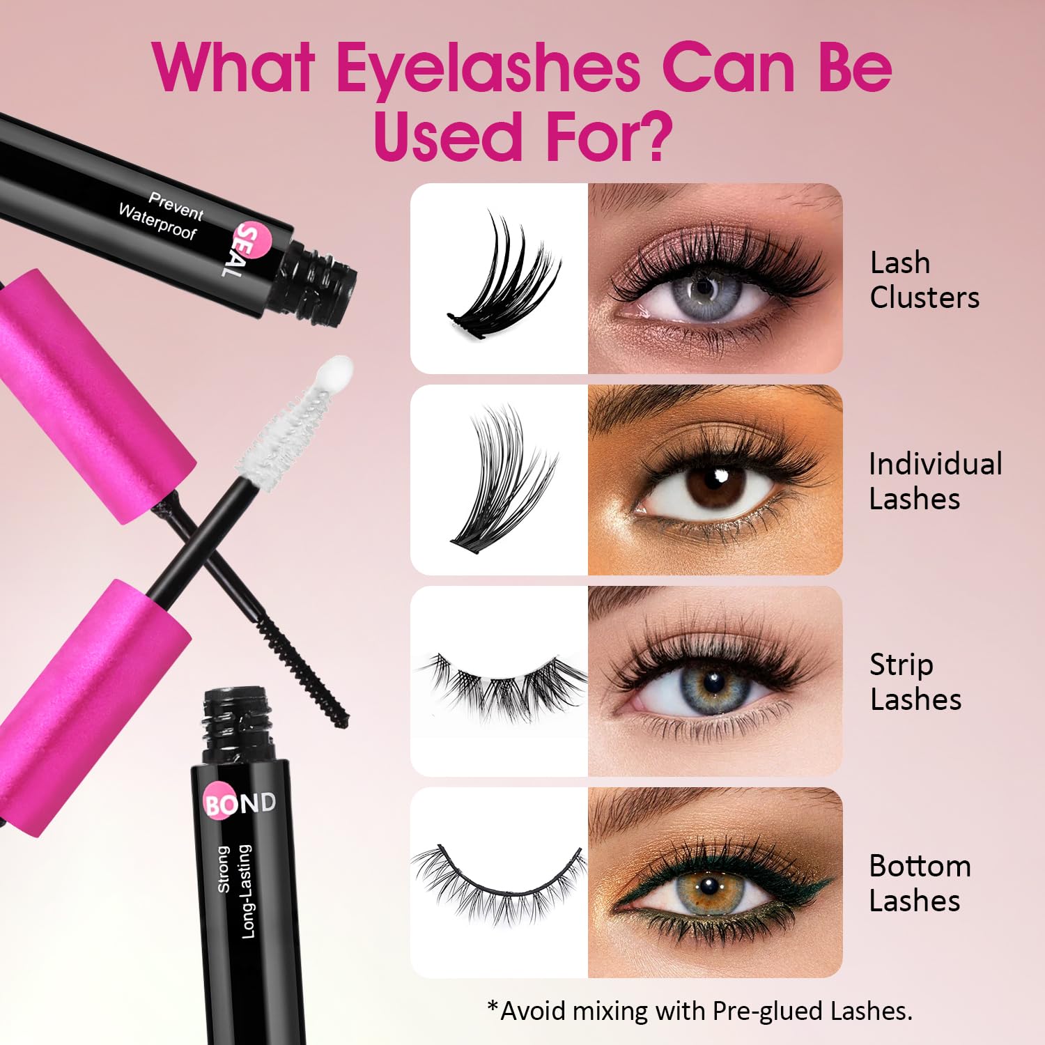 YNGLLC Lash Bond and Seal waterproof seal protects lashes from moisture