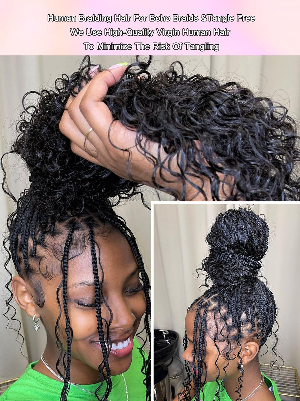 YNiSew loose bulk hair for customized braiding and natural results.