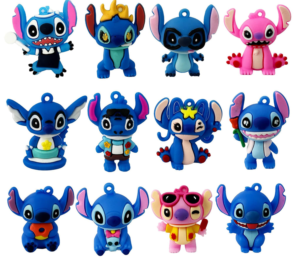 YNPJQWP Stitch and Lilo figures for display and party favors.