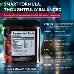 YOLOBALANCE Ashwagandha Gummies dispensing shot for calm, focused moments.