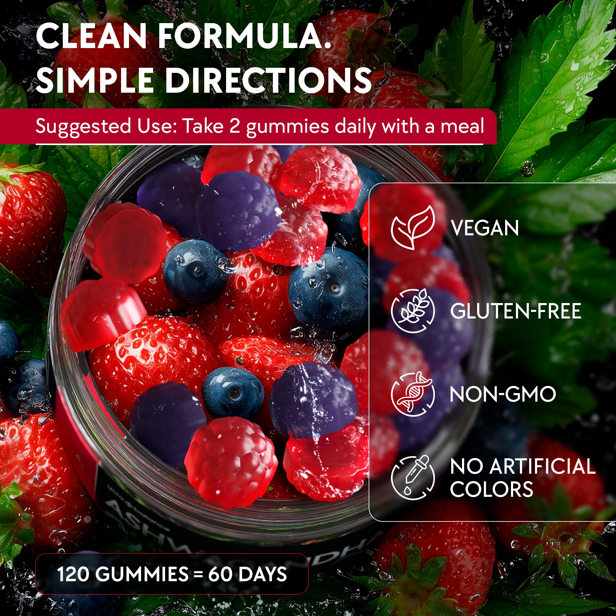 YOLOBALANCE Ashwagandha Gummies bottle highlights vitamin D3 and magnesium support.