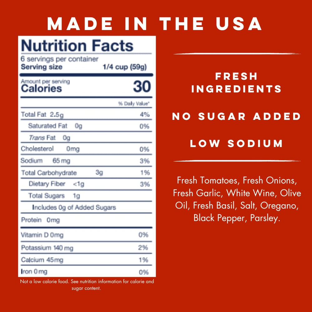 Yo Mama’s Foods Keto Marinara jar ingredients panel highlights garlic and basil