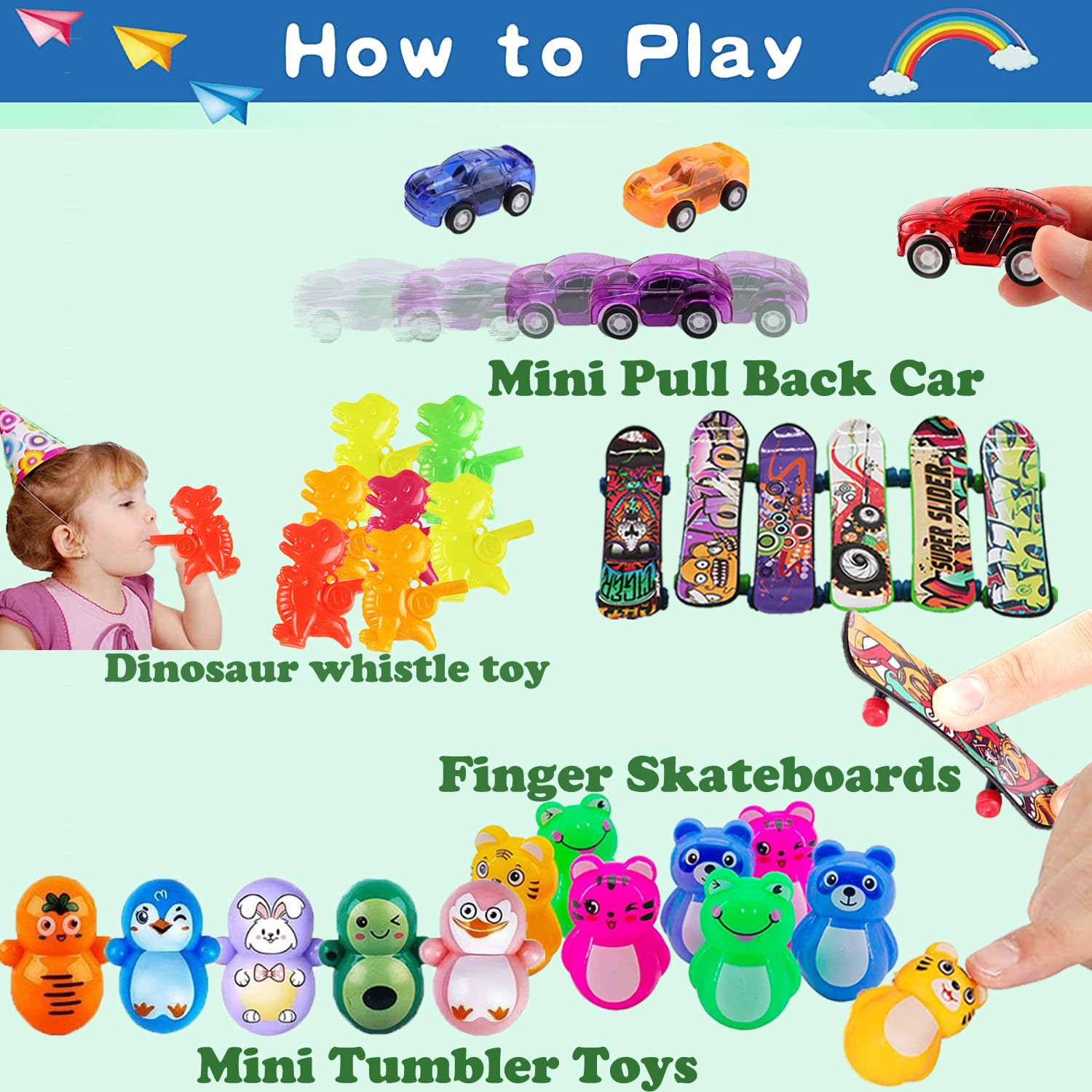 YOAUSHY pull-back cars for action play and mini prizes