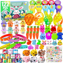 YOAUSHY Easter egg fillers pack showing 122 pieces for festive egg hunts.