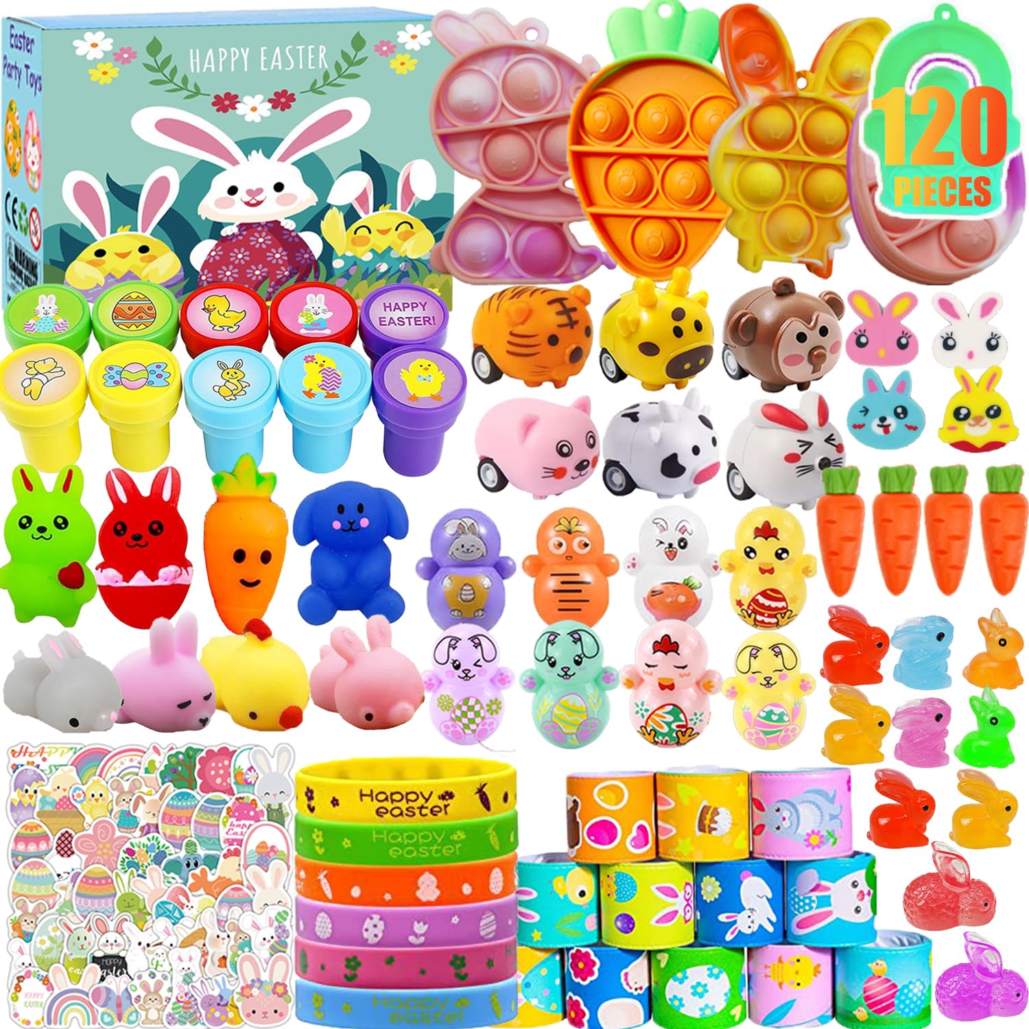 YOAUSHY Easter slap bracelets offer colorful party fun for kids at Easter gatherings.