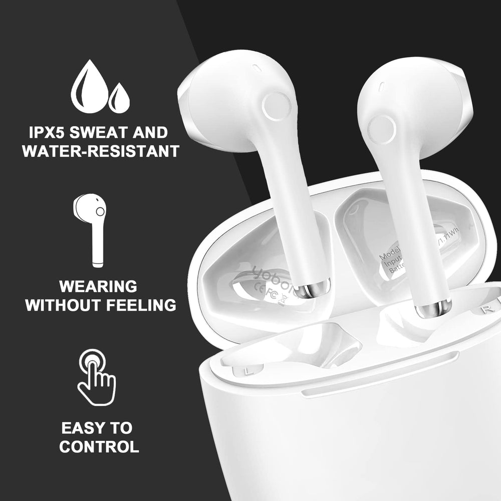 Yobola wireless earbuds feature a lightweight design for all-day wear.