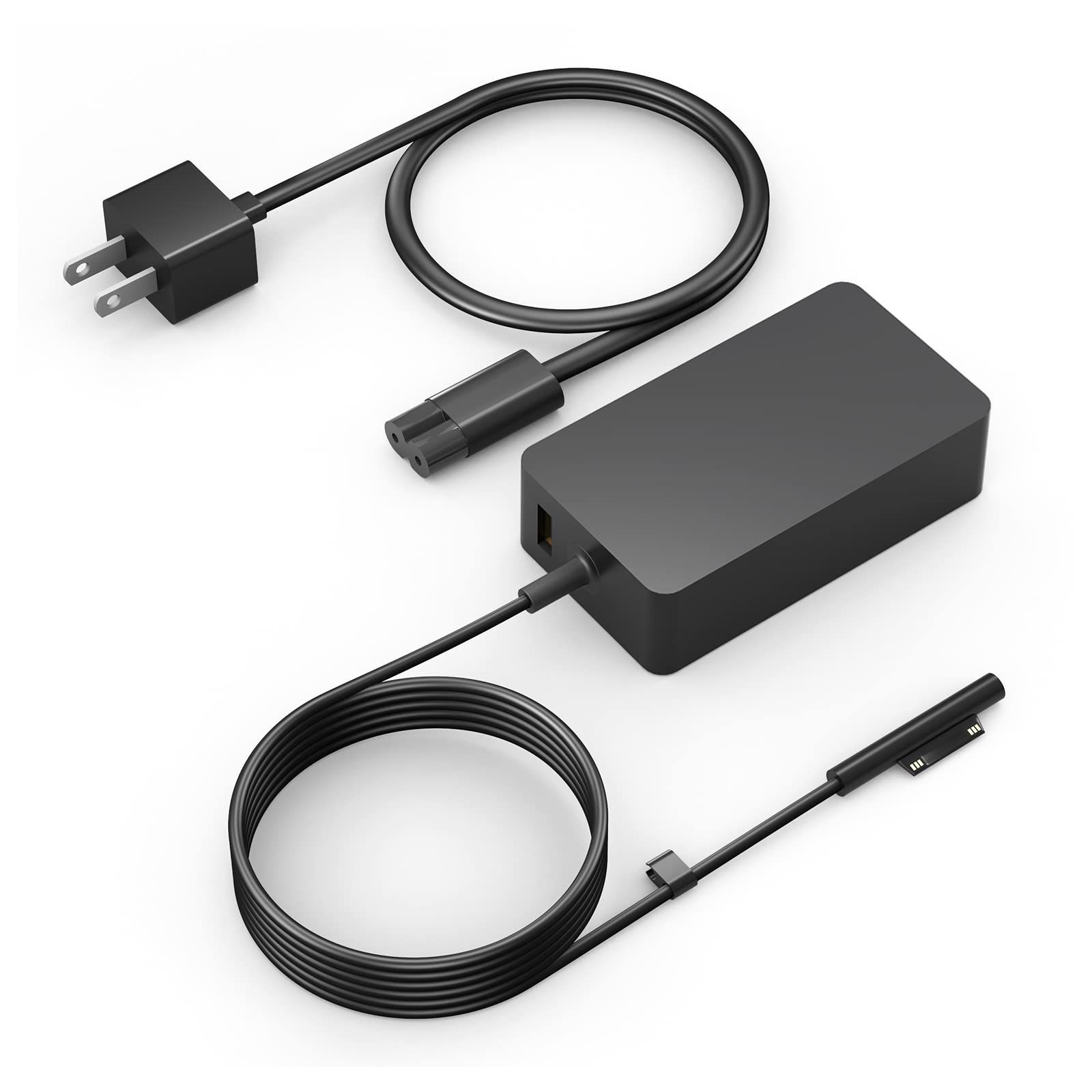 Yodzgaco 65W Surface Pro charger front view powering devices quickly