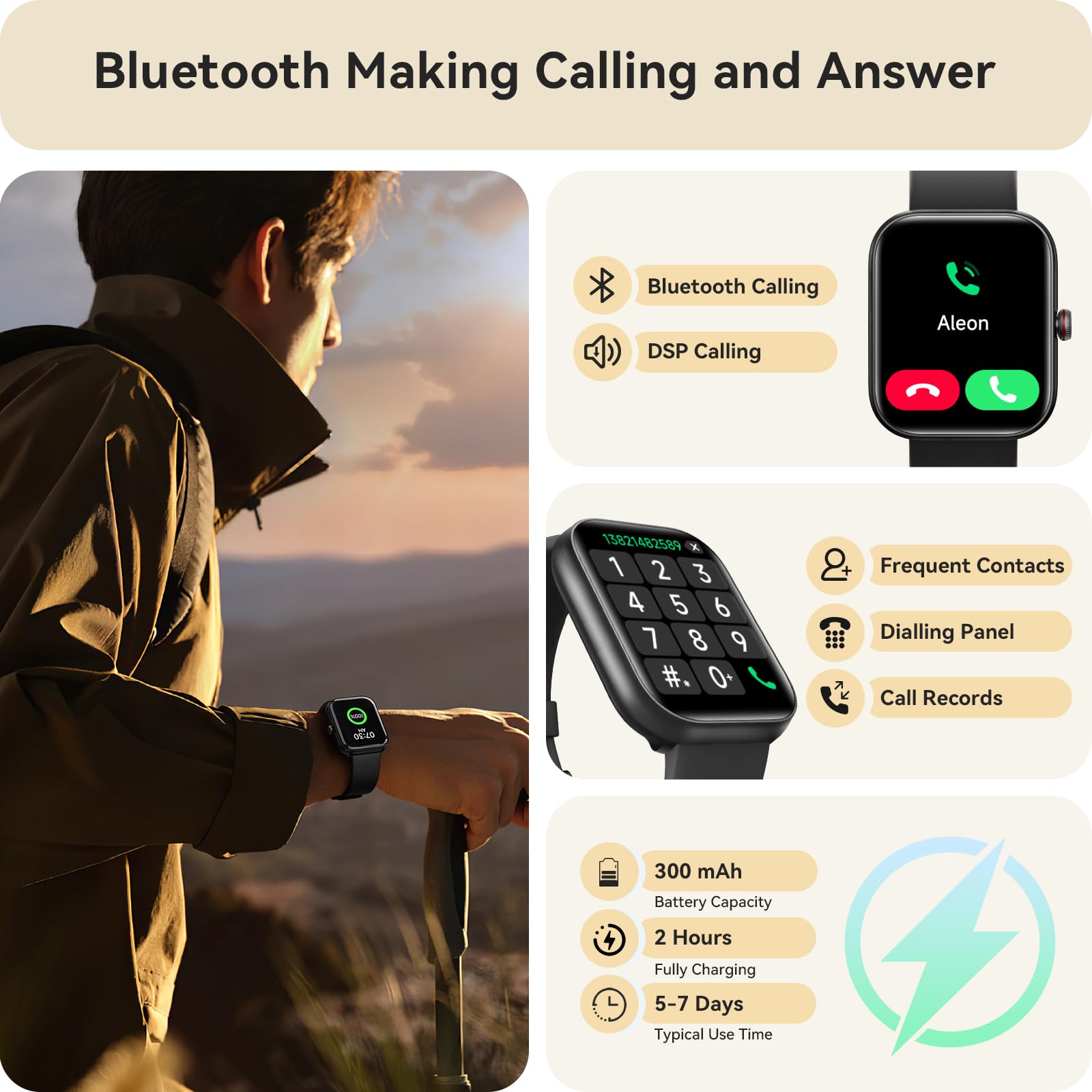 Yoever watch with built-in Alexa for hands-free help