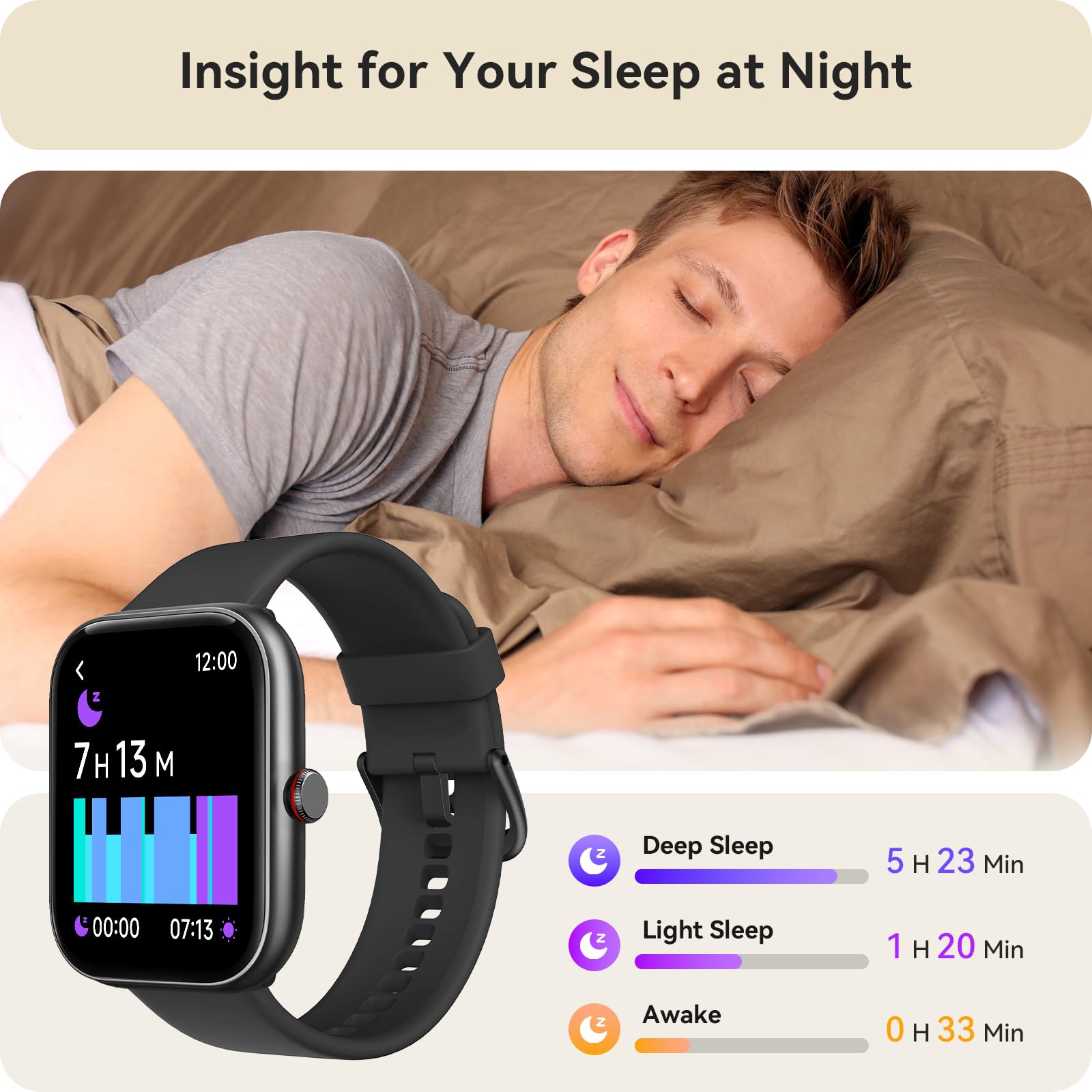 Yoever watch with IP68 waterproof rating for swimming and sweat