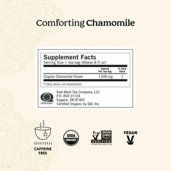 Yogi Comforting Chamomile tea bags ready to brew a caffeine-free cup