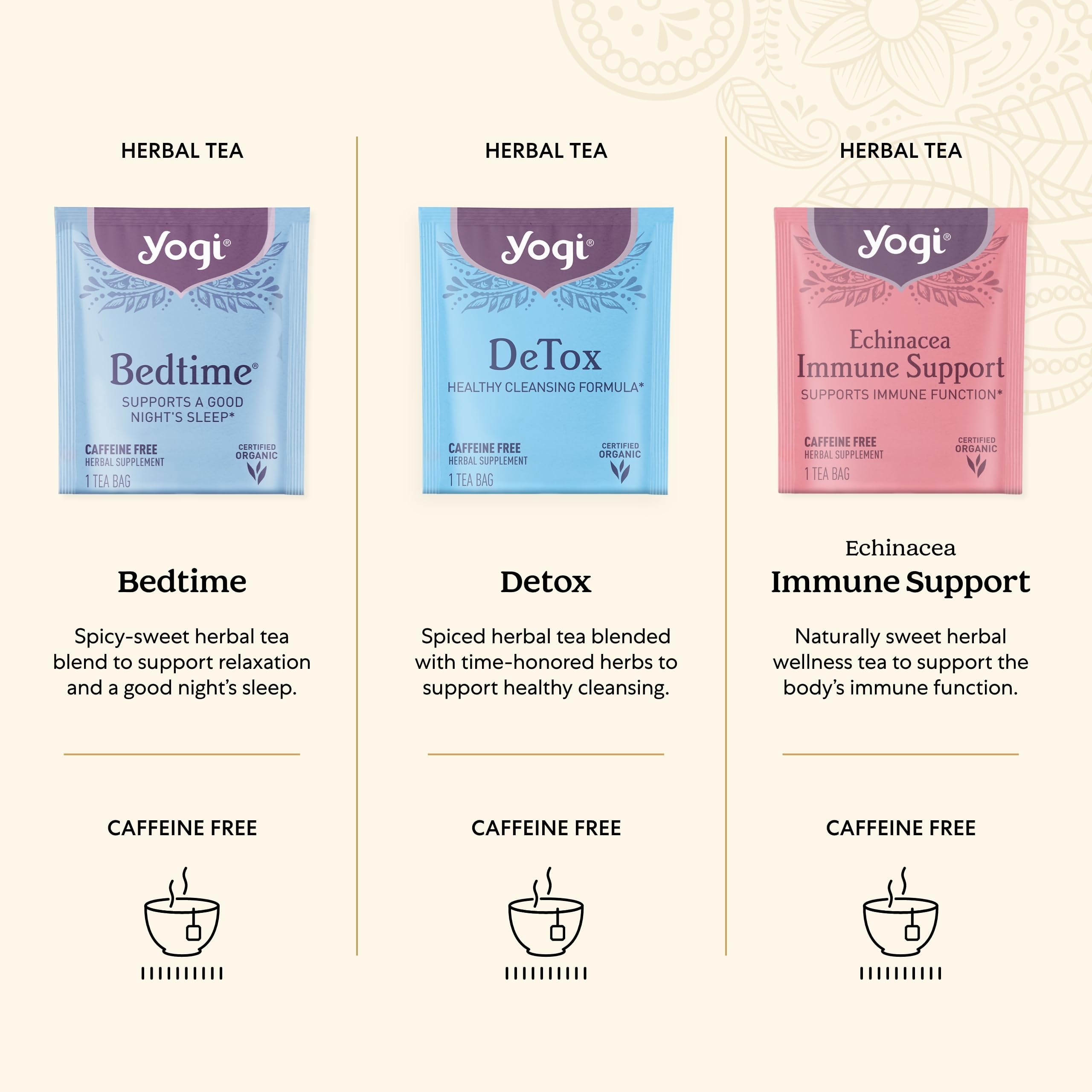 Yogi Detox Tea Bags with light, refreshing aroma