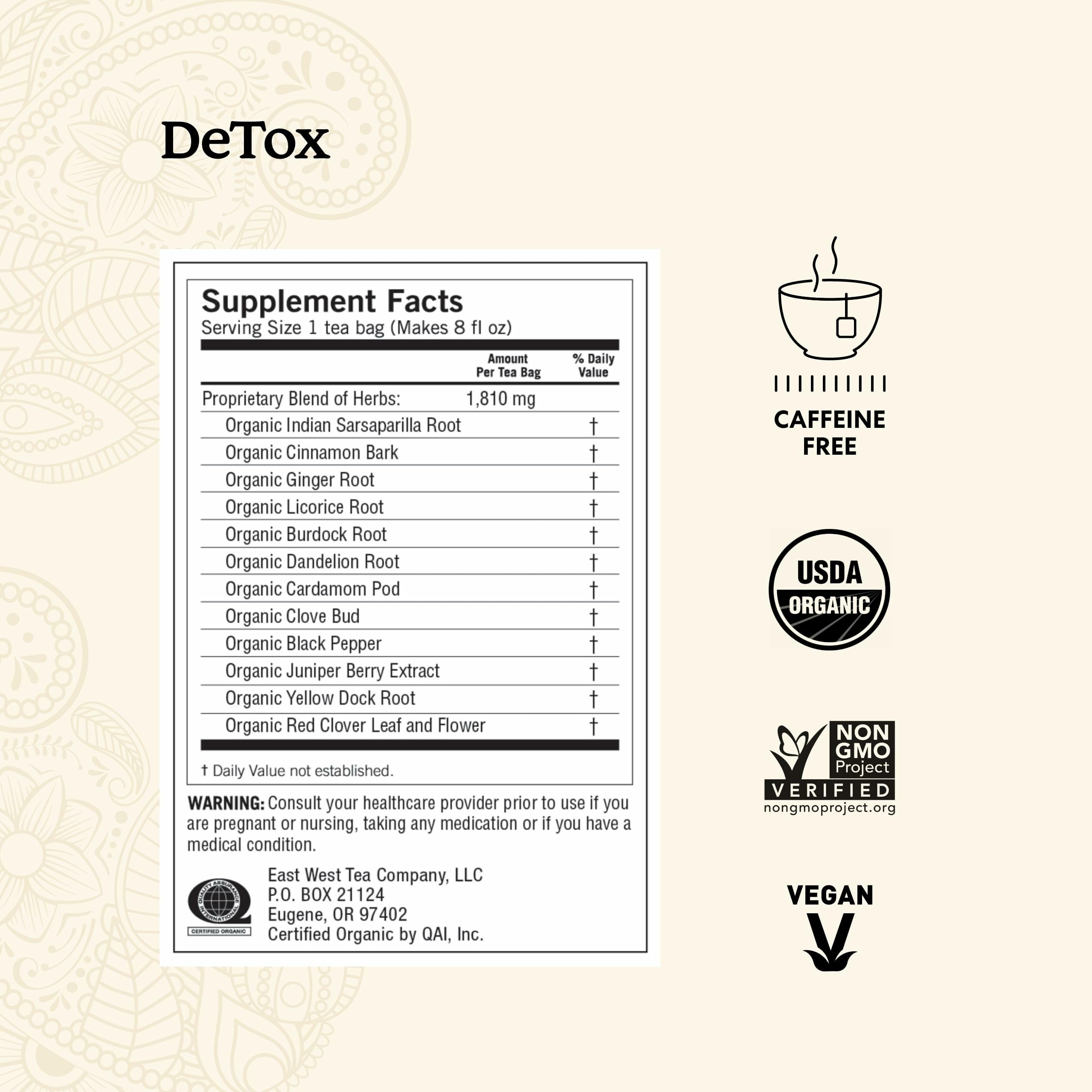Yogi DeTox cup steeping releases fragrant herbal steam for a comforting ritual.