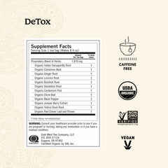 Yogi DeTox cup steeping releases fragrant herbal steam for a comforting ritual.