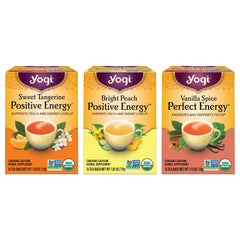 Yogi Energy Variety 3-Pack Gift Box with caffeinated teas for an energizing gift.