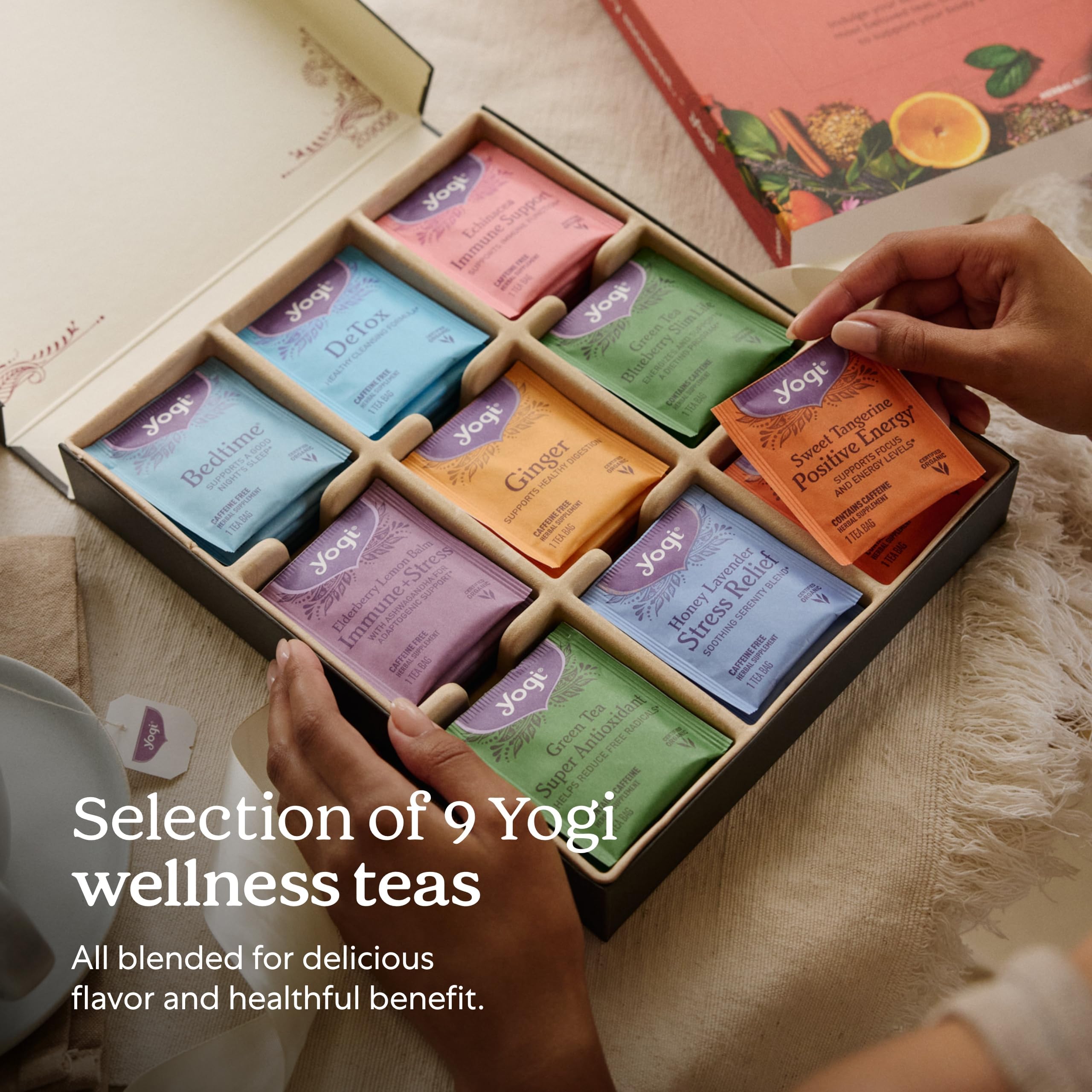Yogi Ginger Tea Bags offering spicy, comforting notes
