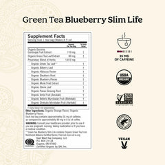 Yogi Green Tea Blueberry Slim Life cup steeping releasing fruity aroma