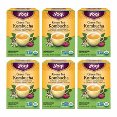 Yogi Green Tea Kombucha bags show antioxidant-rich blend for daily refreshment