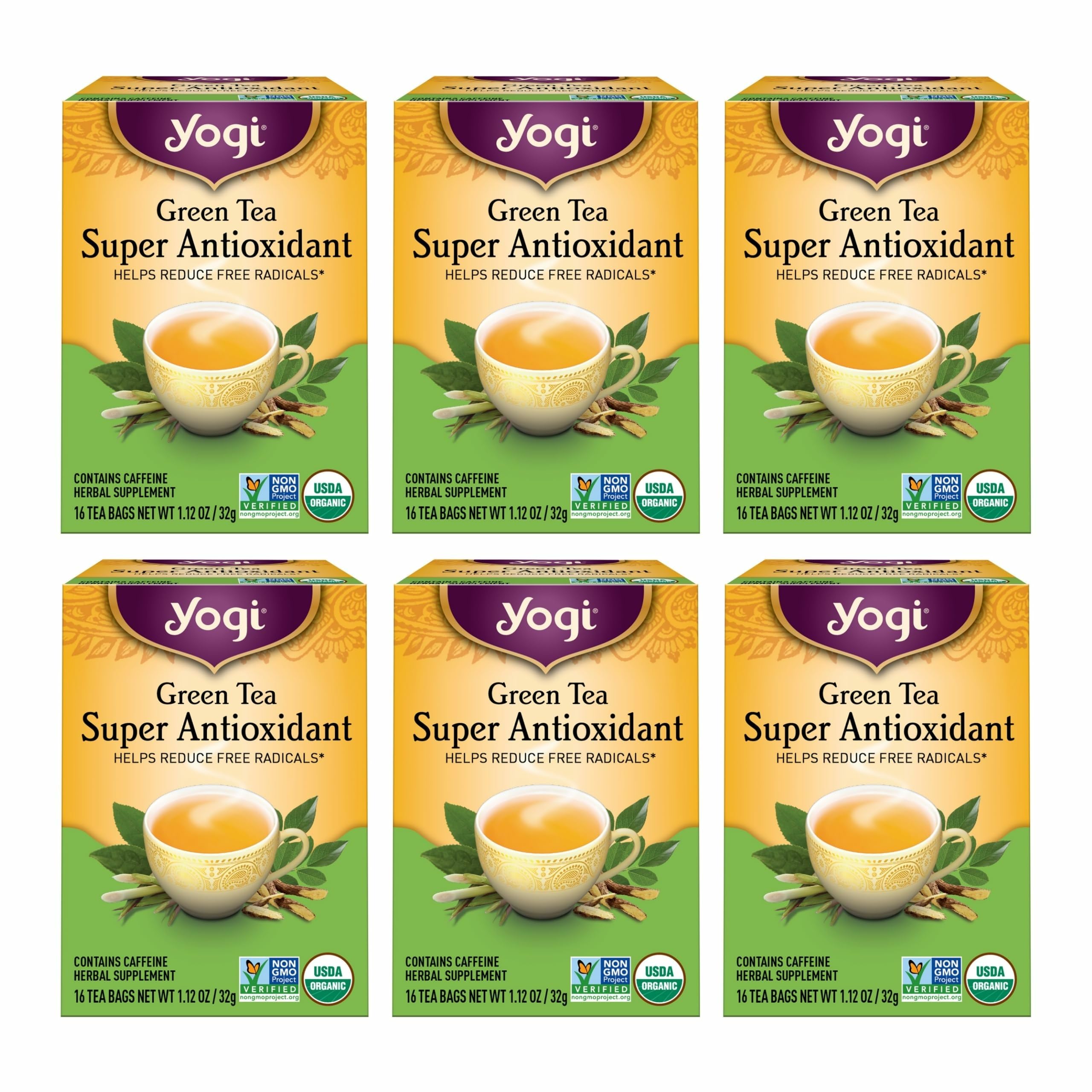 Yogi Green Tea Super Antioxidant 6-pack box for daily antioxidant support
