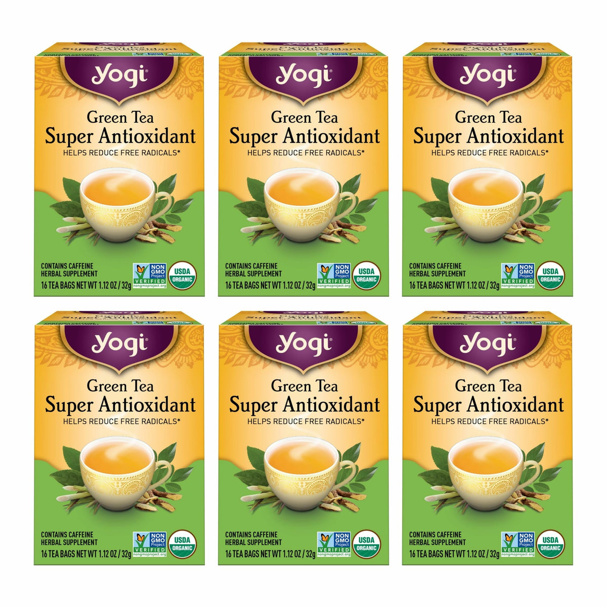 Yogi Green Tea Super Antioxidant 6-pack box for daily antioxidant support