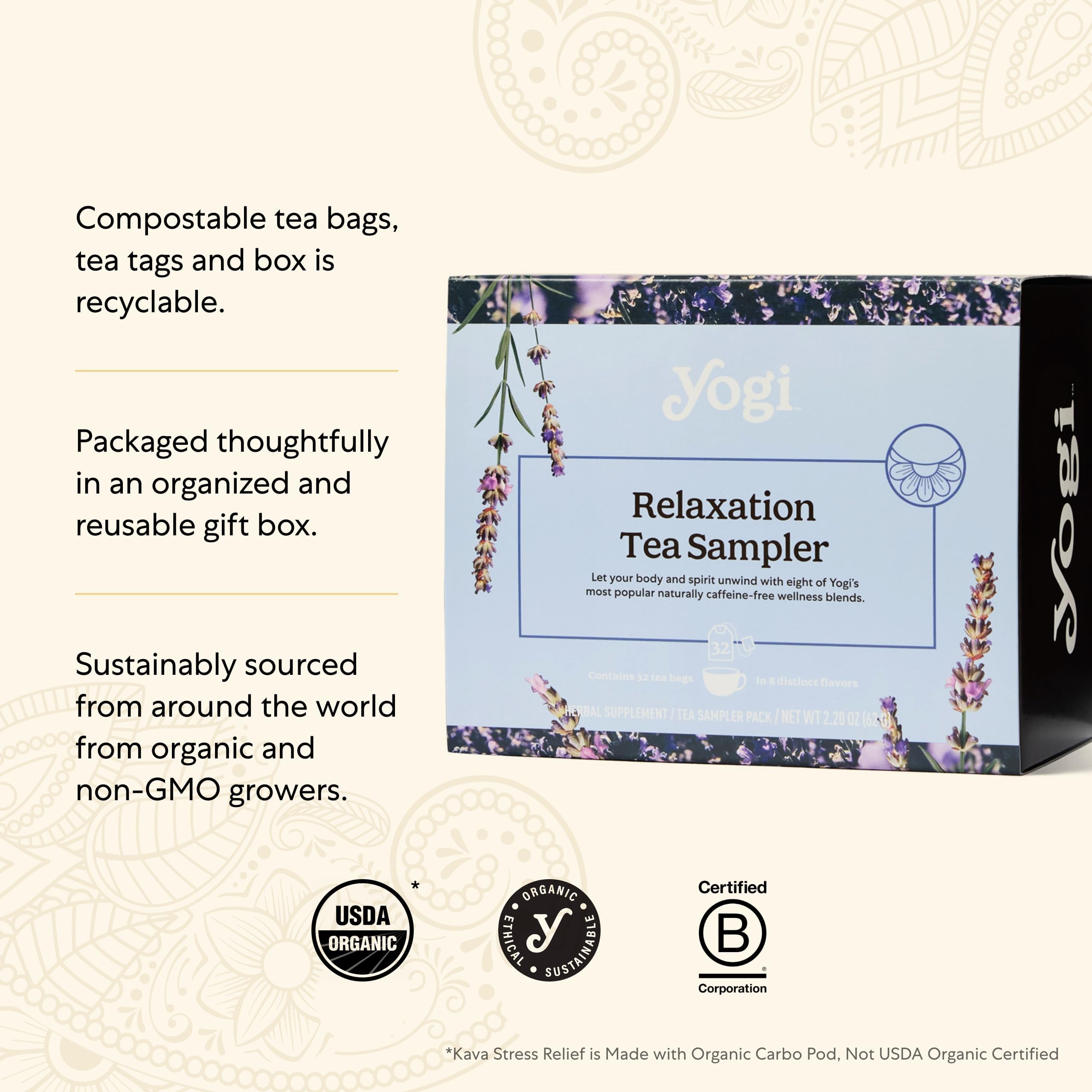 Yogi Kava Stress Relief tea bags for calm moments