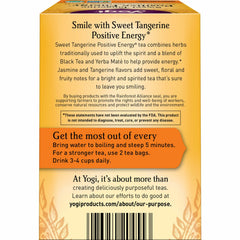 Organic tangerine blend with ashwagandha and yerba mate in Yogi tea