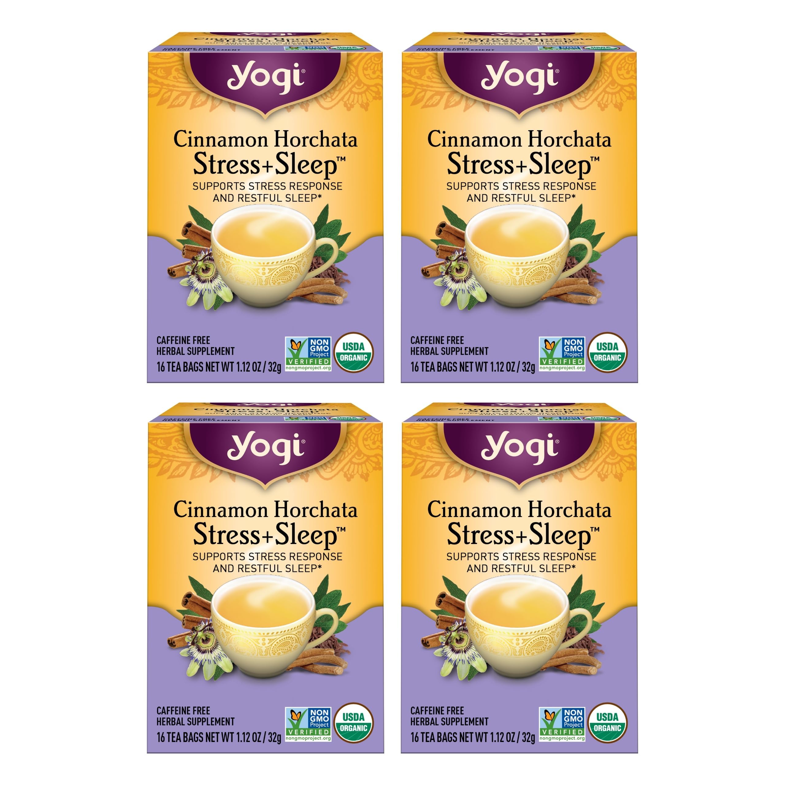 Yogi Cinnamon Horchata tea bags pack for relaxing evenings.