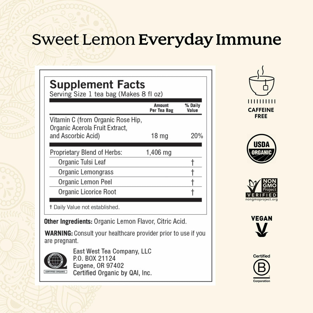 Yogi Tea immune-support sampler pack showing cups and bags for brewing variety