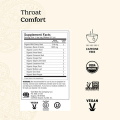 Steeping Yogi Throat Comfort tea releases inviting aroma in a mug