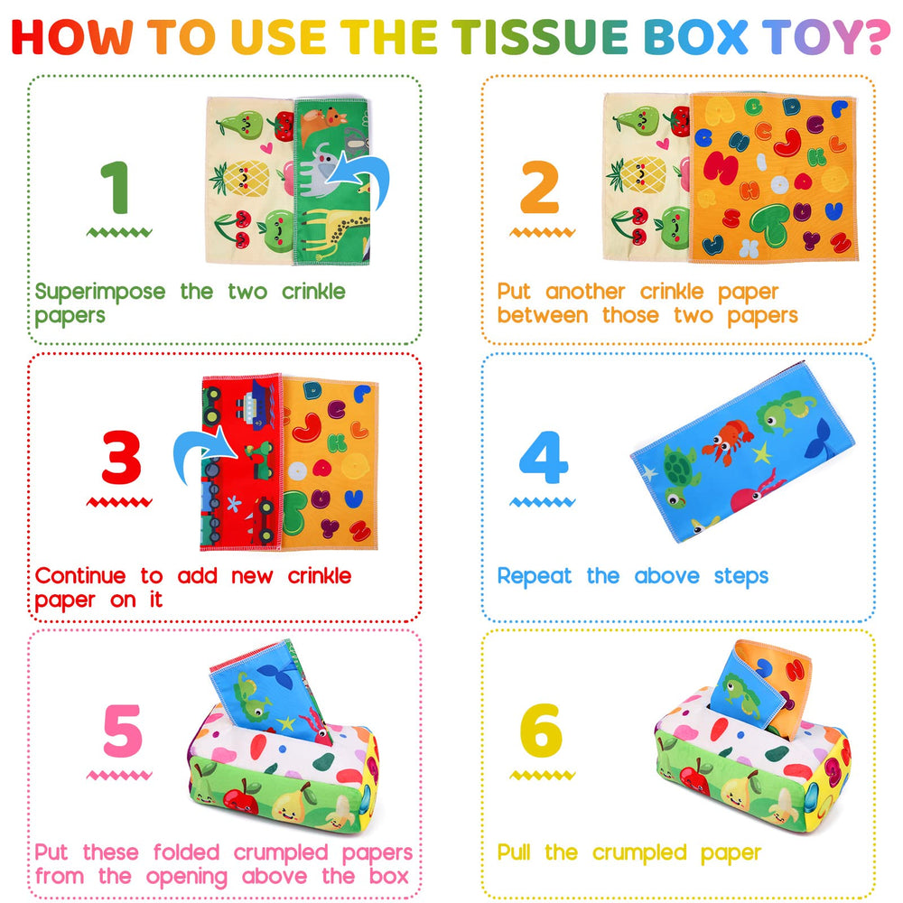 YOGINGO tissue box toy safe materials ensure gentle play.
