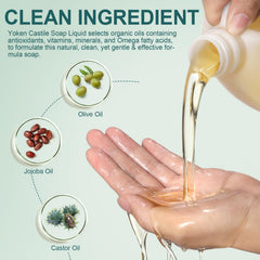 Yoken Castile Soap Liquid 2-3x concentrated formula saves you product use