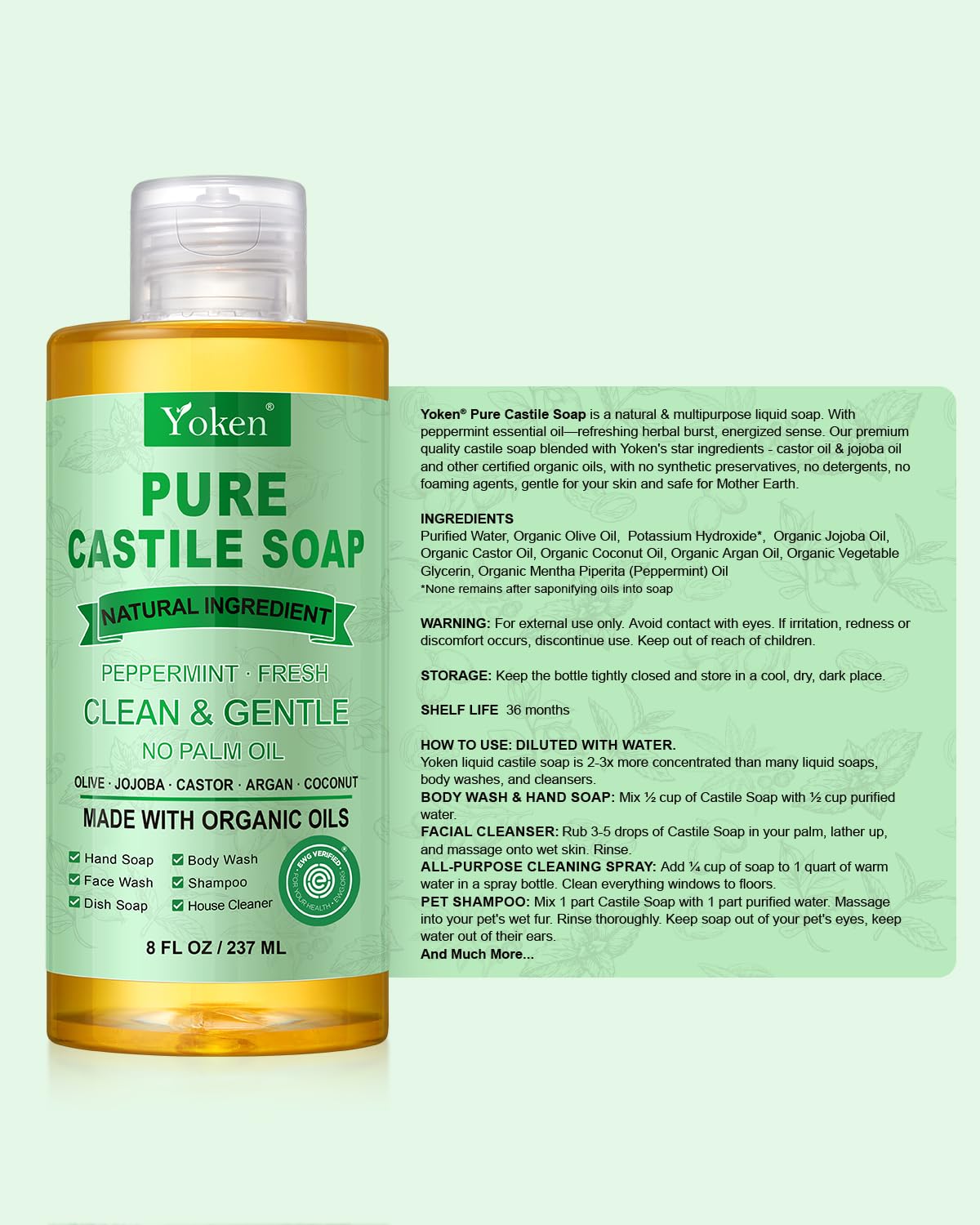 Yoken Pet-safe Castile Soap for gentle bath and grooming