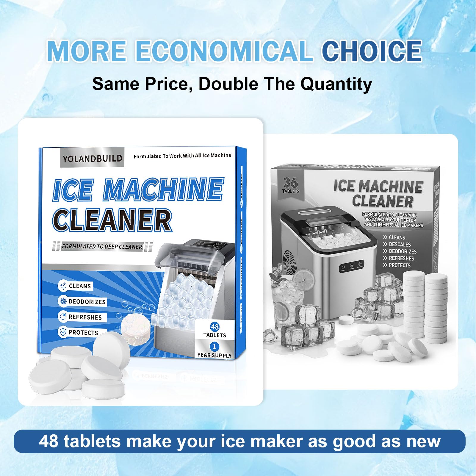 YoLandBuild nickel-safe scale remover for countertop ice makers